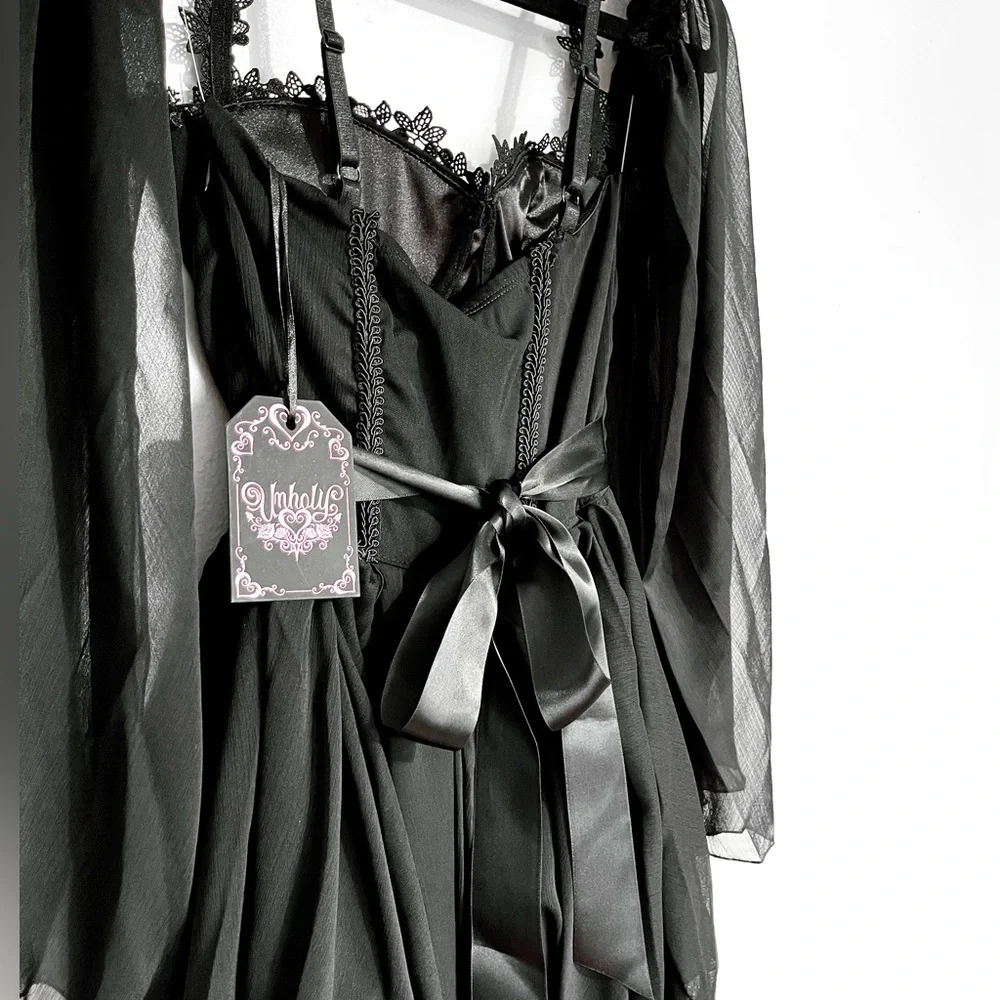Unholy Minutes To Midnight Chiffon Dress - Picture 3 of 4